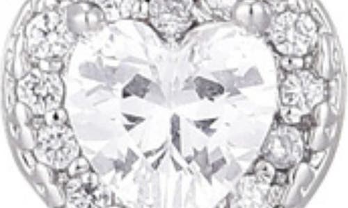 Adornia Cubic Zirconia Halo Heart Stud Earrings In Silver