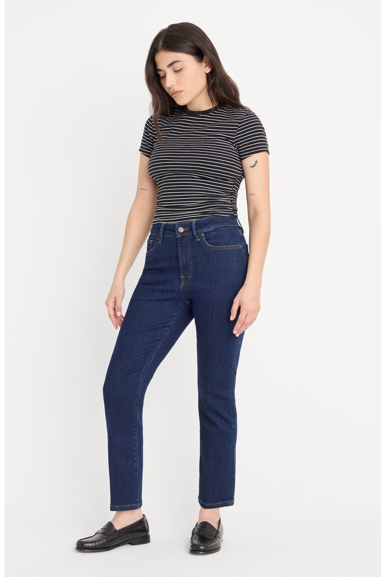 Good Petite High Waist Straight Leg Jeans, Alternate, color, INDIGO1153