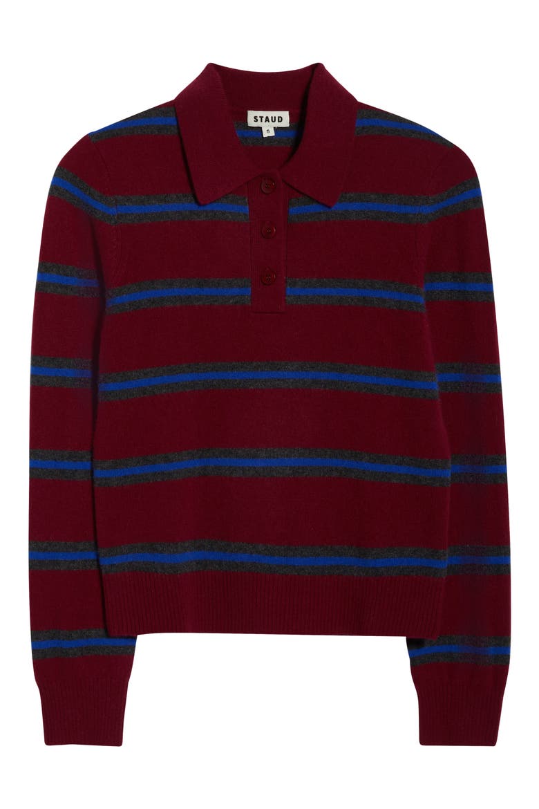 Gemma Cashmere Sweater, Alternate, color, CRIMSON STRIPE
