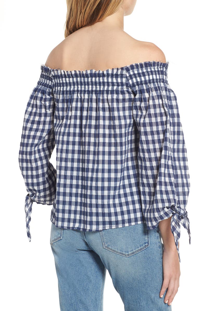 McGuire Pina Gingham Off the Shoulder Top, Alternate, color, 