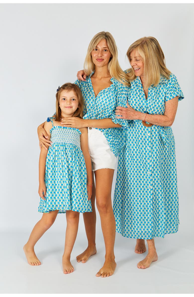 Ro's Garden Maine Girls Dress, Alternate, color, Blue Asahi