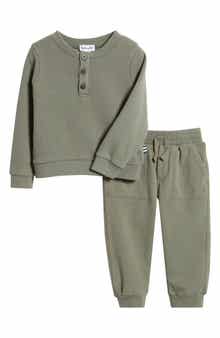 Splendid Adenture Thermal Knit Henley & Joggers Set