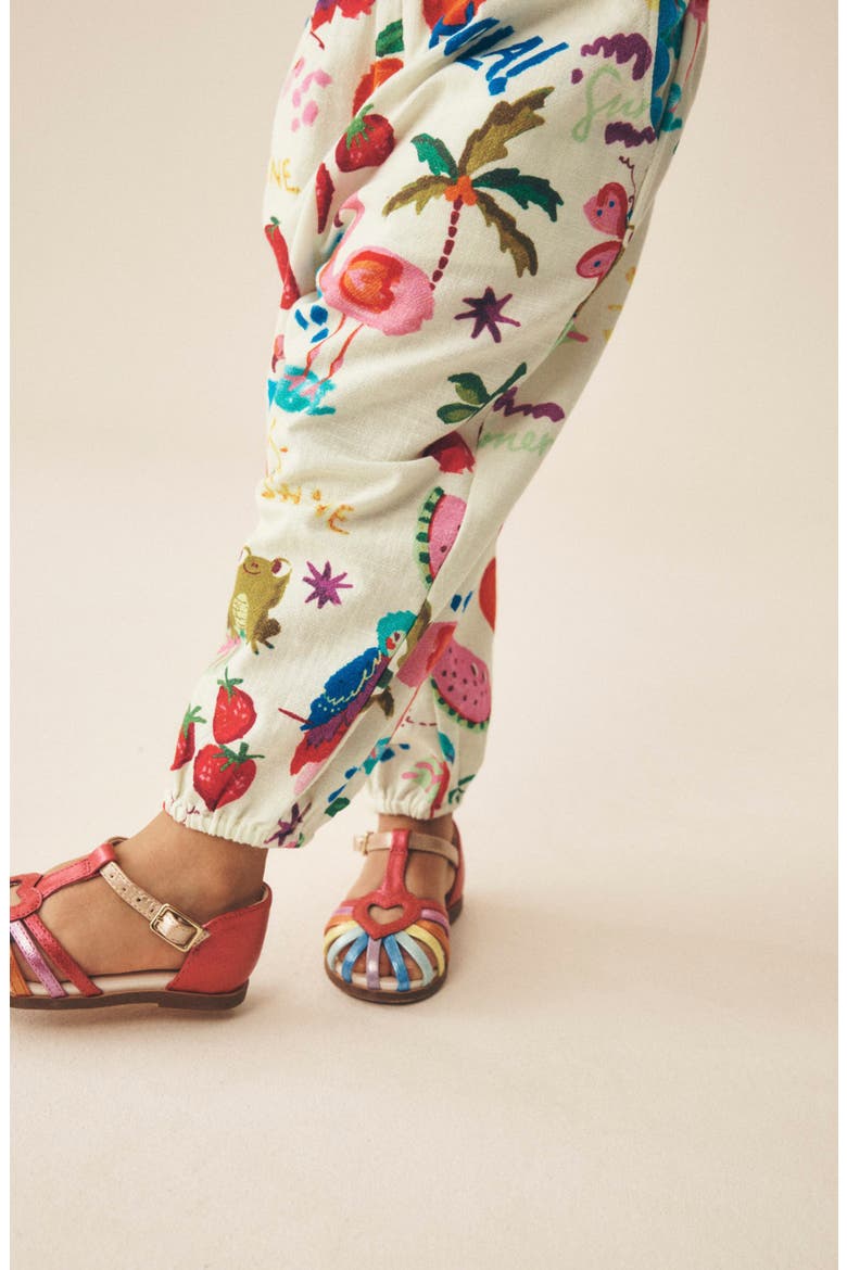 Kids' Fruit Print Top & Pants Set, Alternate, color, WHITE MULTI