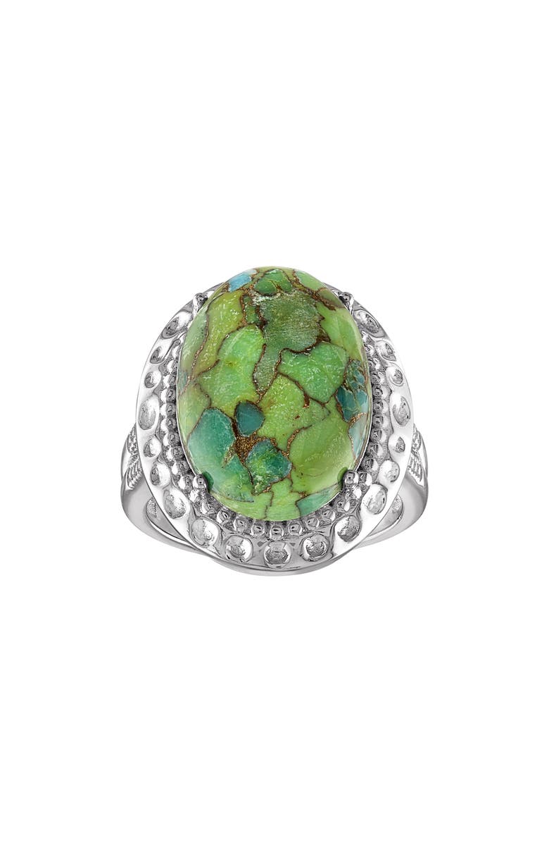 FZN Sterling Silver Turquoise Ring, Main, color, Green/ Silver