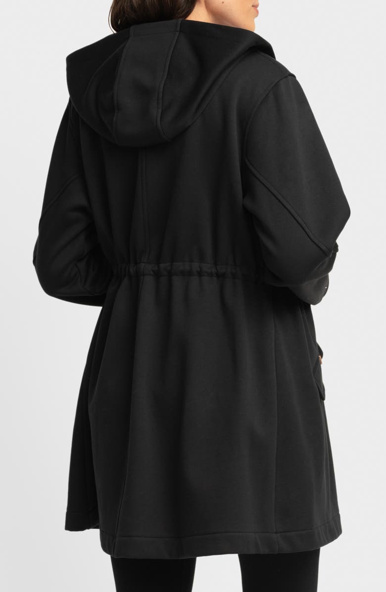 Seraphine Fleece Back Jersey Hooded Maternity Coat, Alternate, color, 
