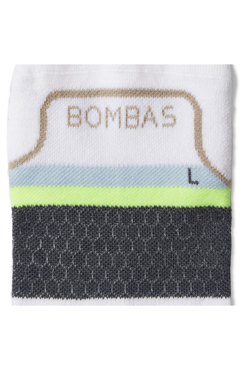 Bombas Stripe Running Ankle Socks, Alternate, color, White