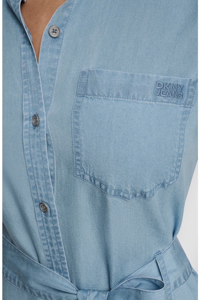 Tie Waist Long Sleeve Shirtdress, Alternate, color, CHAMBRAY