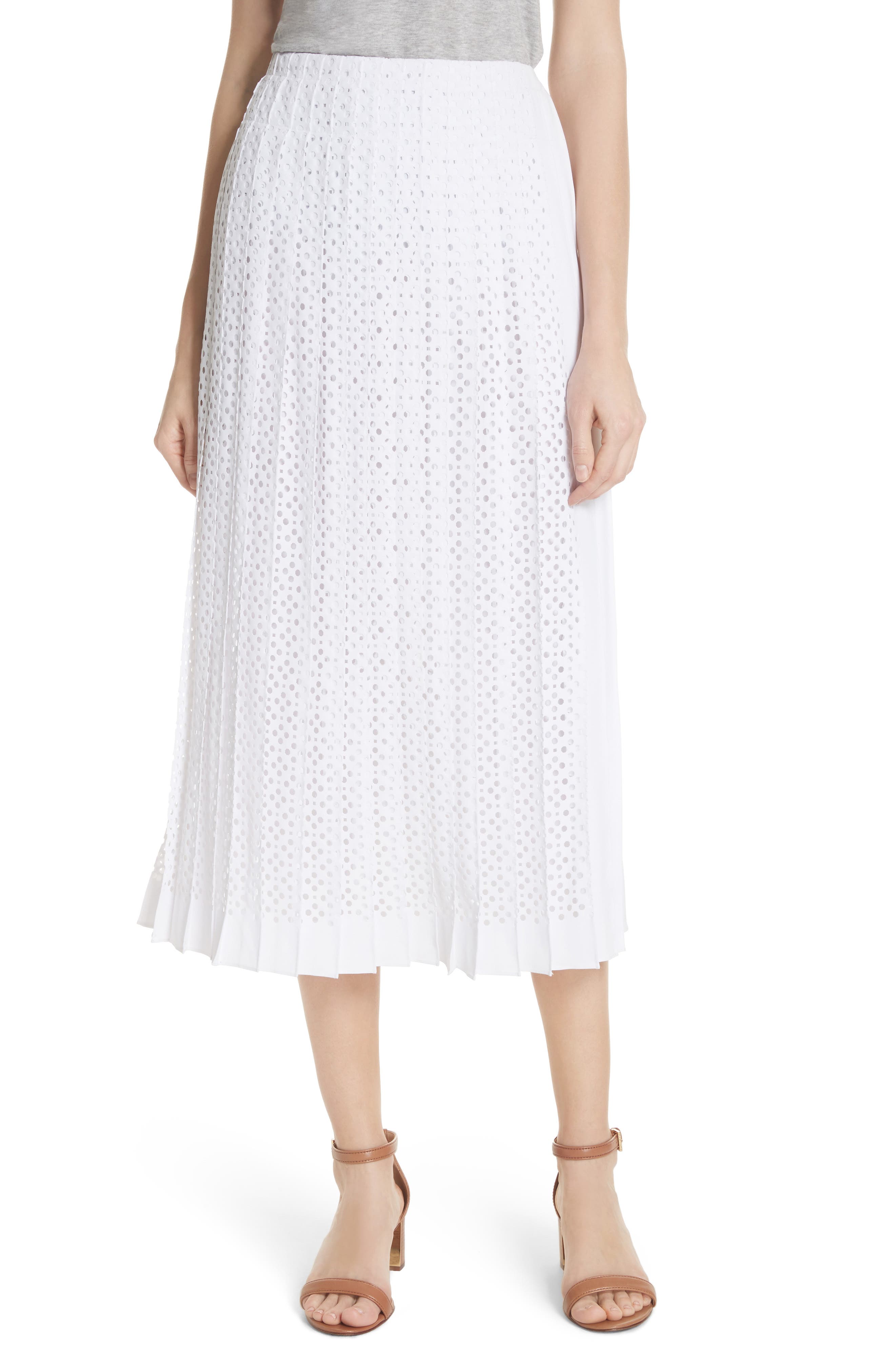Tory Burch Carine Eyelet Midi Skirt (Women) | Nordstrom