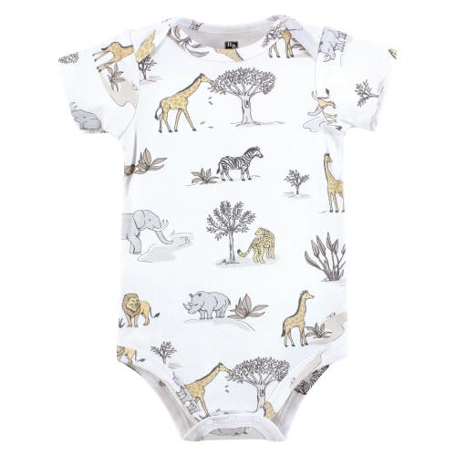 Hudson Baby Five-piece Set Of Cotton Infant All-in-one Bodysuits In Gray