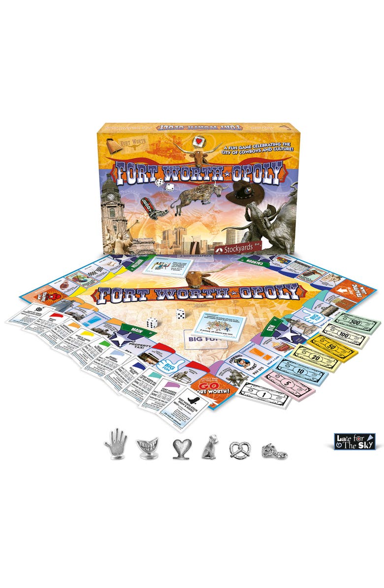 Late for the Sky Fort Worthopoly Family Board Game, Alternate, color, Multicolored