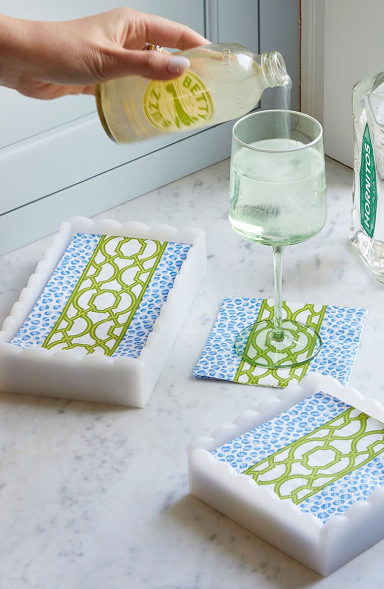 Mariposa Knots
Spots Scalloped Napkin Holder Set, Alternate, color, White