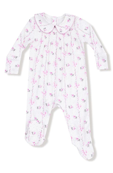 Dainty Buds Print Peter Pan Collar Footie (Baby)