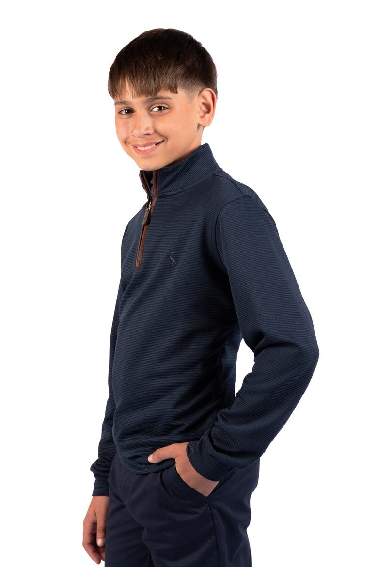 Kids' Ottoman Quarter Zip Pullover, Alternate, color, NAVY