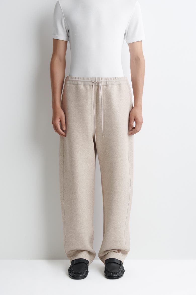 Scuba Knit Relaxed-Fit Barrel-Leg Joggers, Alternate, color, BEIGE MÉLANGE