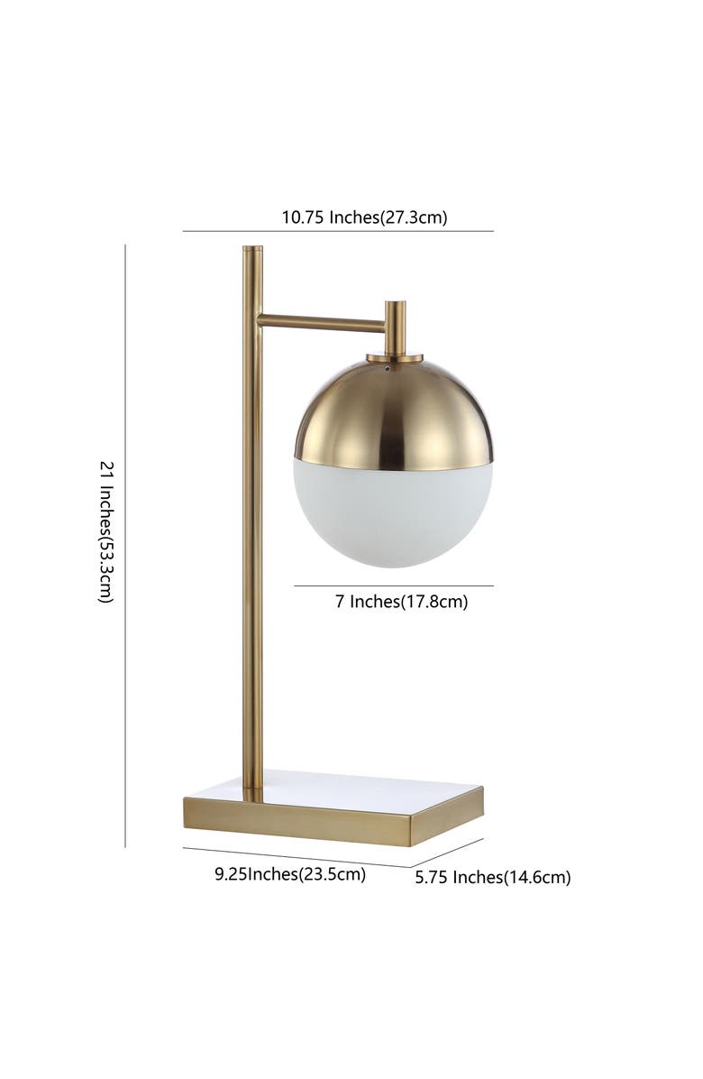 JONATHAN Y Marcel Iron/Glass Art Deco Mid-Century Globe LED Table Lamp, Alternate, color, Brass Gold