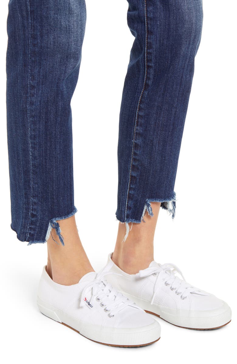 KUT from the Kloth Reese High Waist Frayed Step Hem Ankle Straight Leg Jeans, Alternate, color,