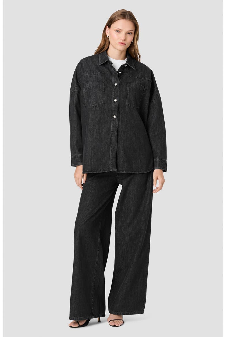 Elton Denim Button Down Shirt, Alternate, color, WASHED BLACK