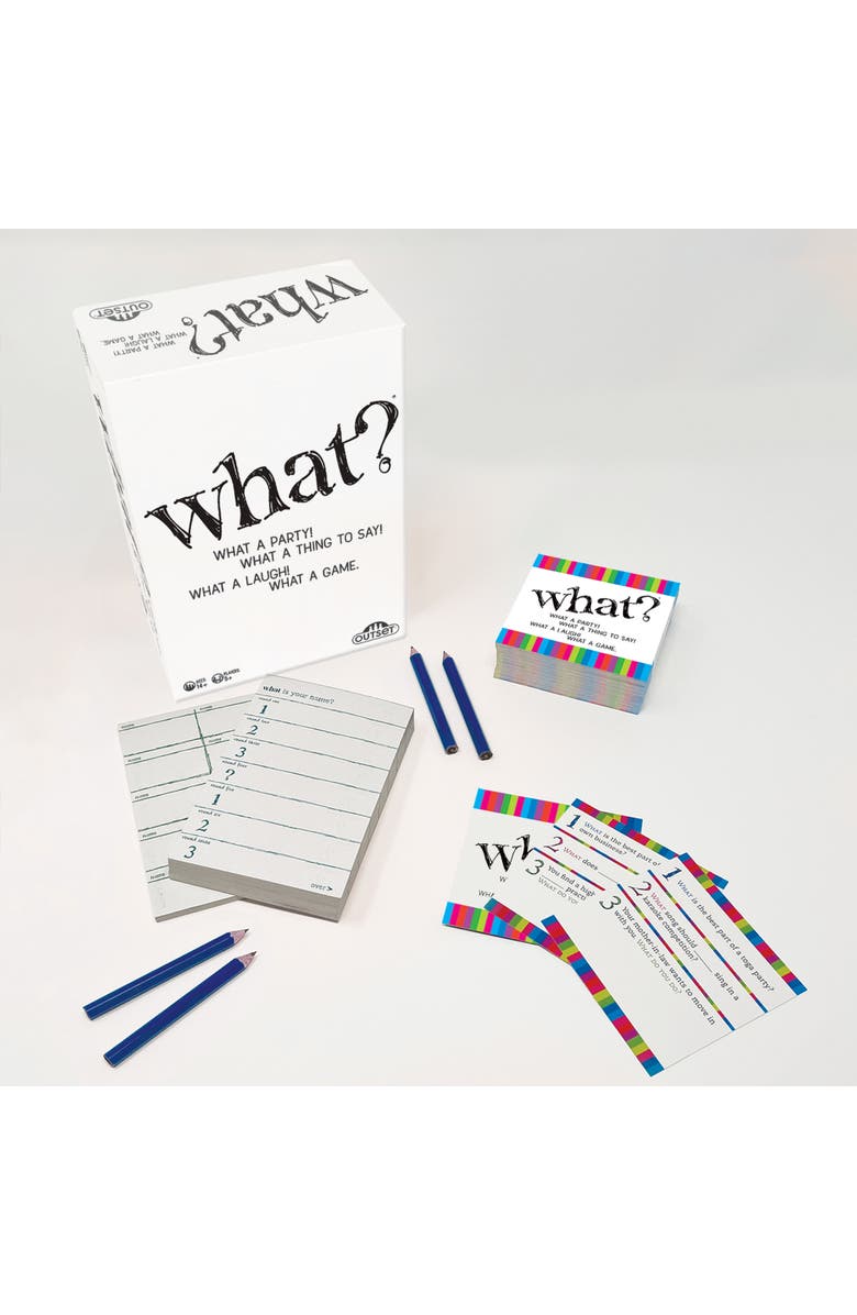 Outset Media What? Party Game, Answer Silly Questions & Guess Who Said What, 14+, Alternate, color, Multicolored