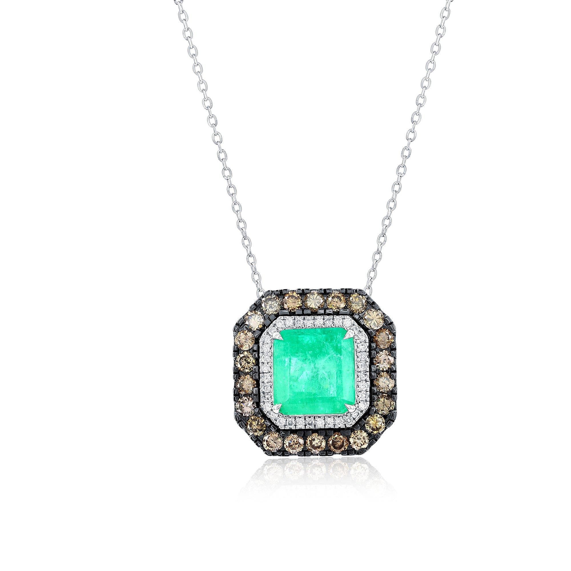 SOUZANA by Suzy Levian 14K Gold White & Brown Diamond Double Halo ...