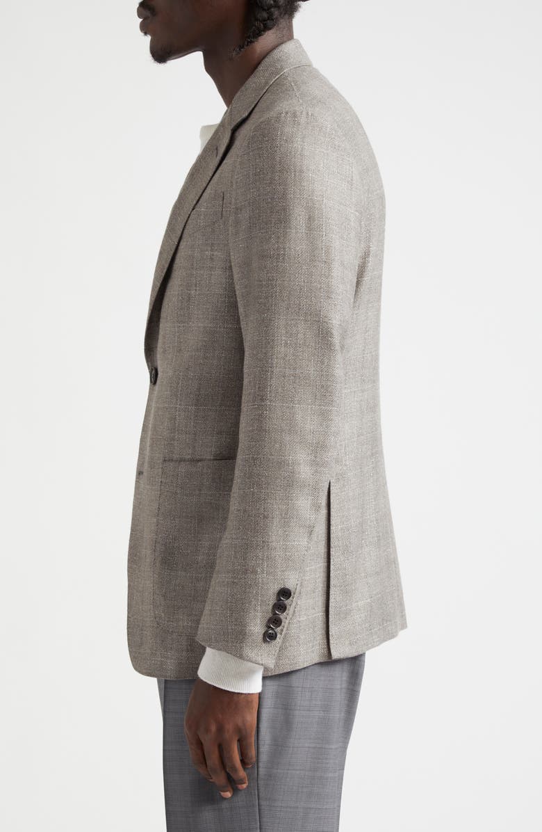 ZEGNA Windowpane Wool Blend Sport Coat, Alternate, color, Taupe