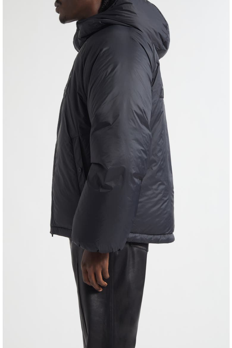 Logo Hooded Puffer Jacket, Alternate, color, BLACK