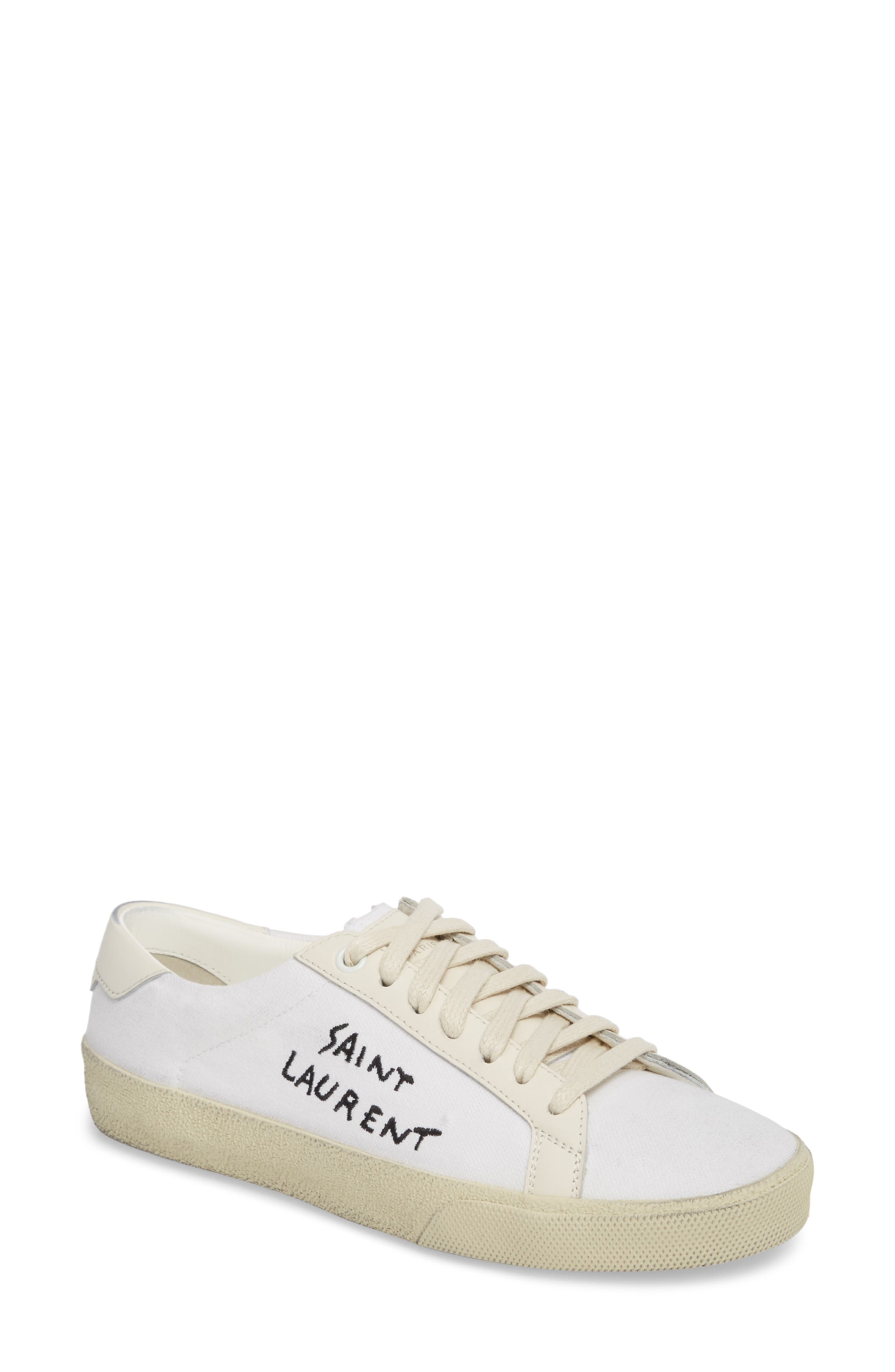 Saint Laurent Court Classic Lace-Up Sneaker, Main, color, 