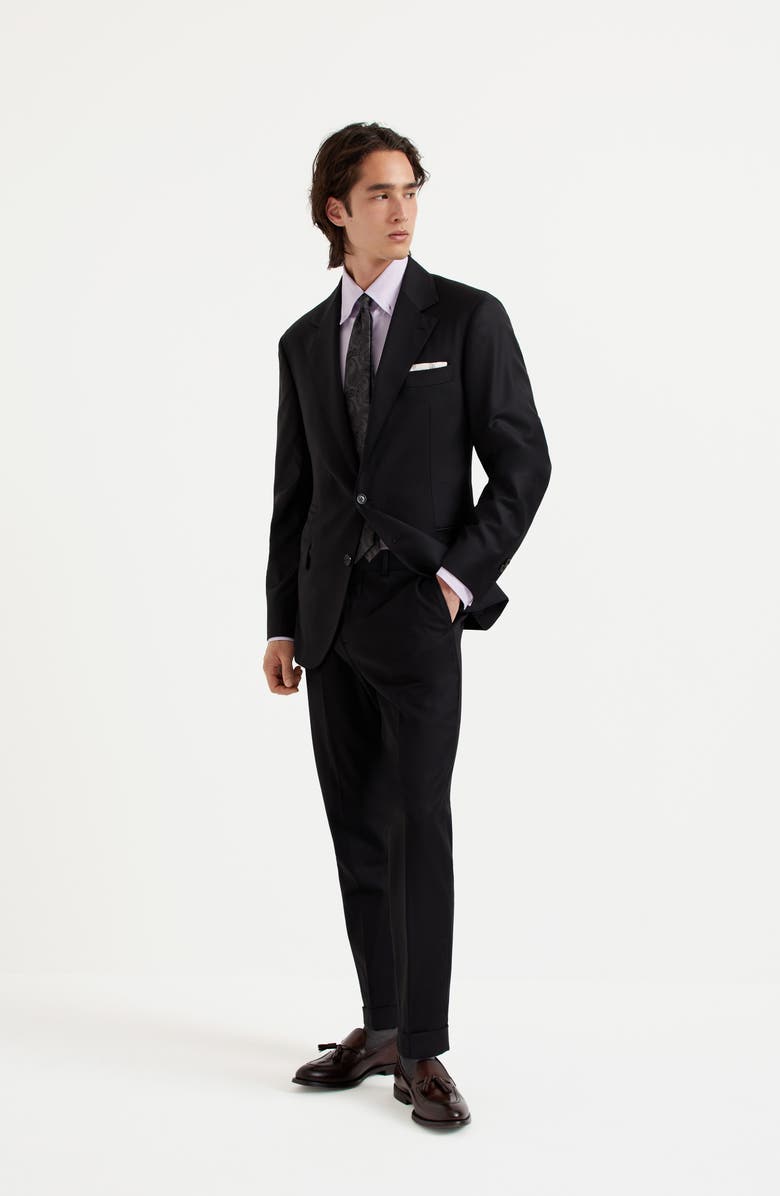 Brunello Cucinelli Twill blazer, Alternate, color, Black
