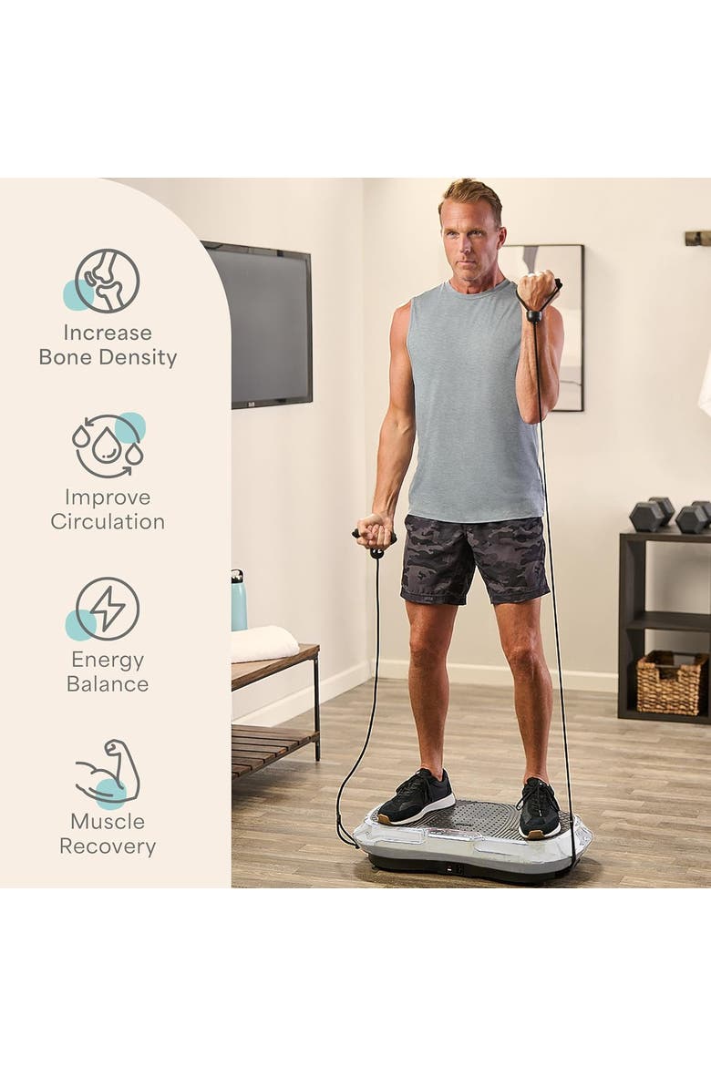 Waver Vibration Plate Exercise Machine Whole Body Vibrating Platform, Alternate, color, White