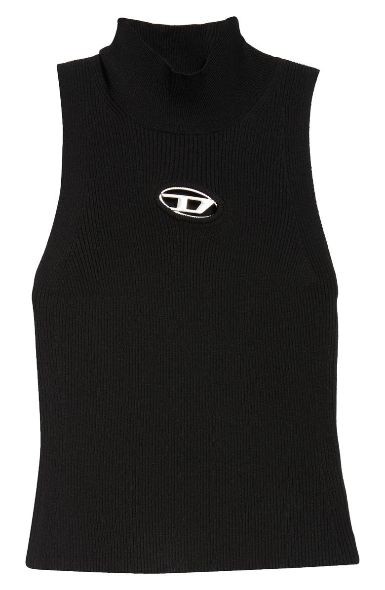 DIESEL<sup
®</sup
 Onervax Logo Embellished Cutout Sleeveless Rib Top, Alternate, color, 
