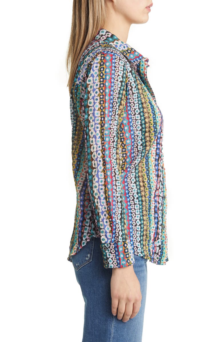 NIC+ZOE Flower Field Crinkle Button-Up Shirt, Alternate, color,
