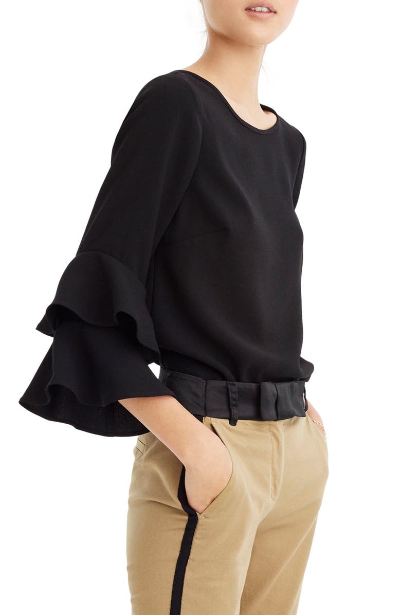 J.Crew Lana Tiered Bell Sleeve Top, Alternate, color, 