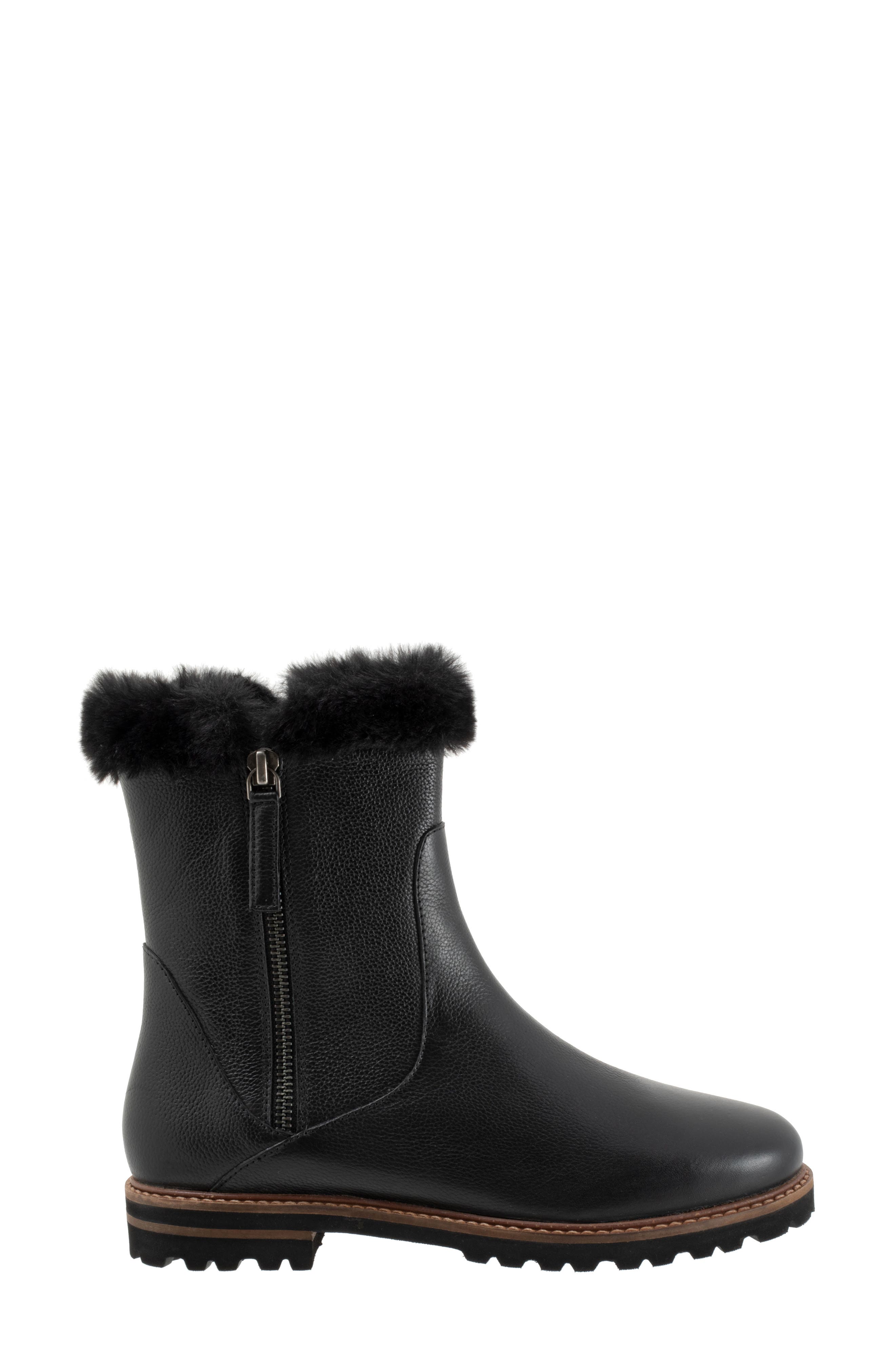 Trotters Forever Faux Shearling Trim Boot, Alternate, color, Black