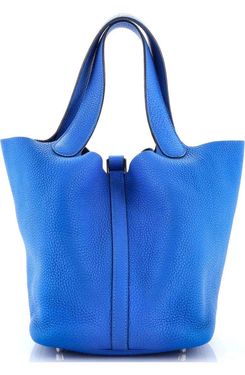 Pre-Owned Hermes Picotin Lock Bag Clemence MM, Alternate, color, Bleu Hydra