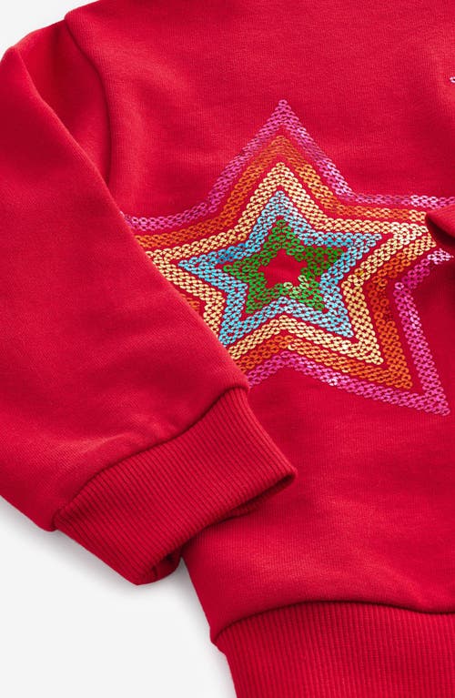 Shop Little Bird Kids' Star Sequin Graphic Sweatshirt In Red