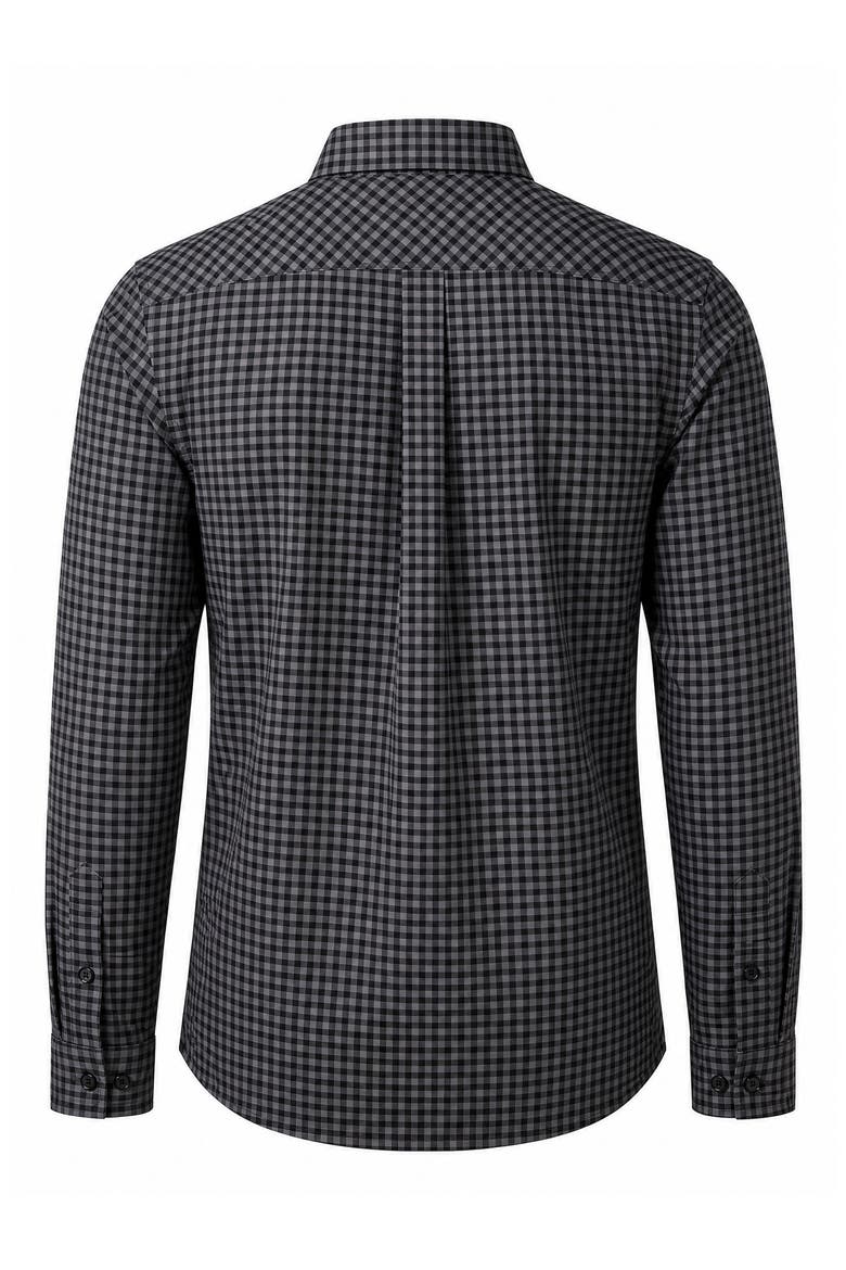 Technical Stretch Gingham Button Down Shirt, Alternate, color, GREY/ BLACK