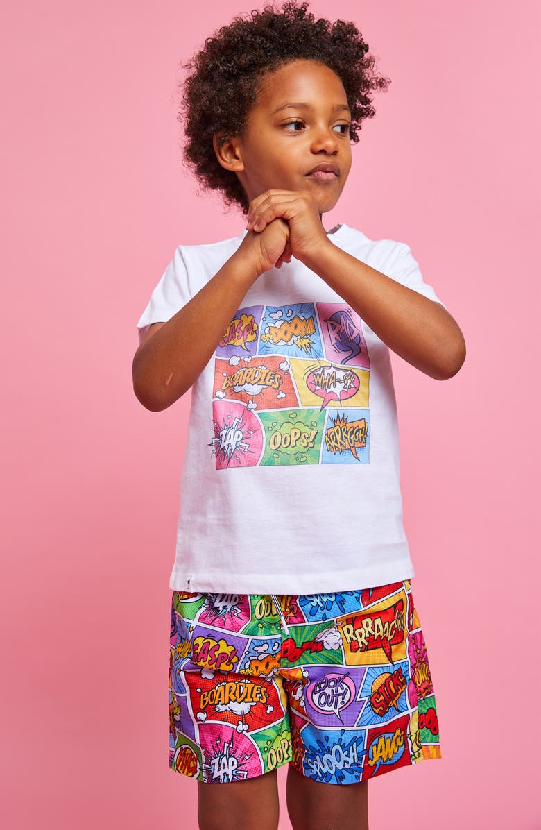 Boardies Kids' Cosmic Organic Cotton Graphic Tee, Alternate, color, White