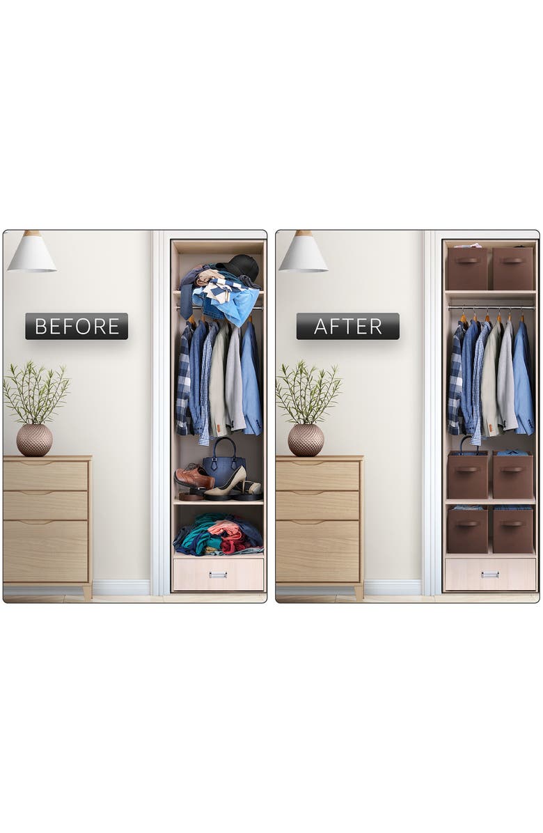 SORBUS Large Collapsible Storage Cube, Alternate, color, Chocolate