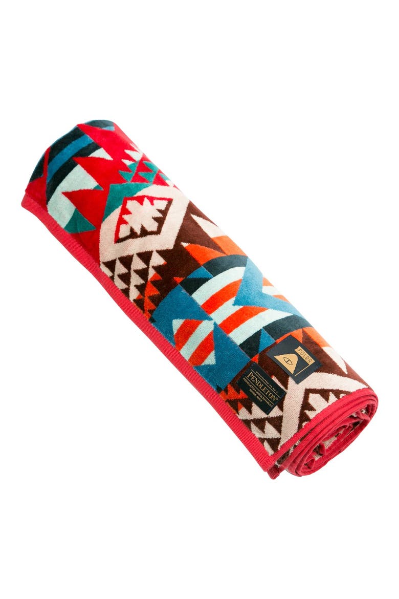 'Pendleton' Cotton Towel, Alternate, color, RED MULTI