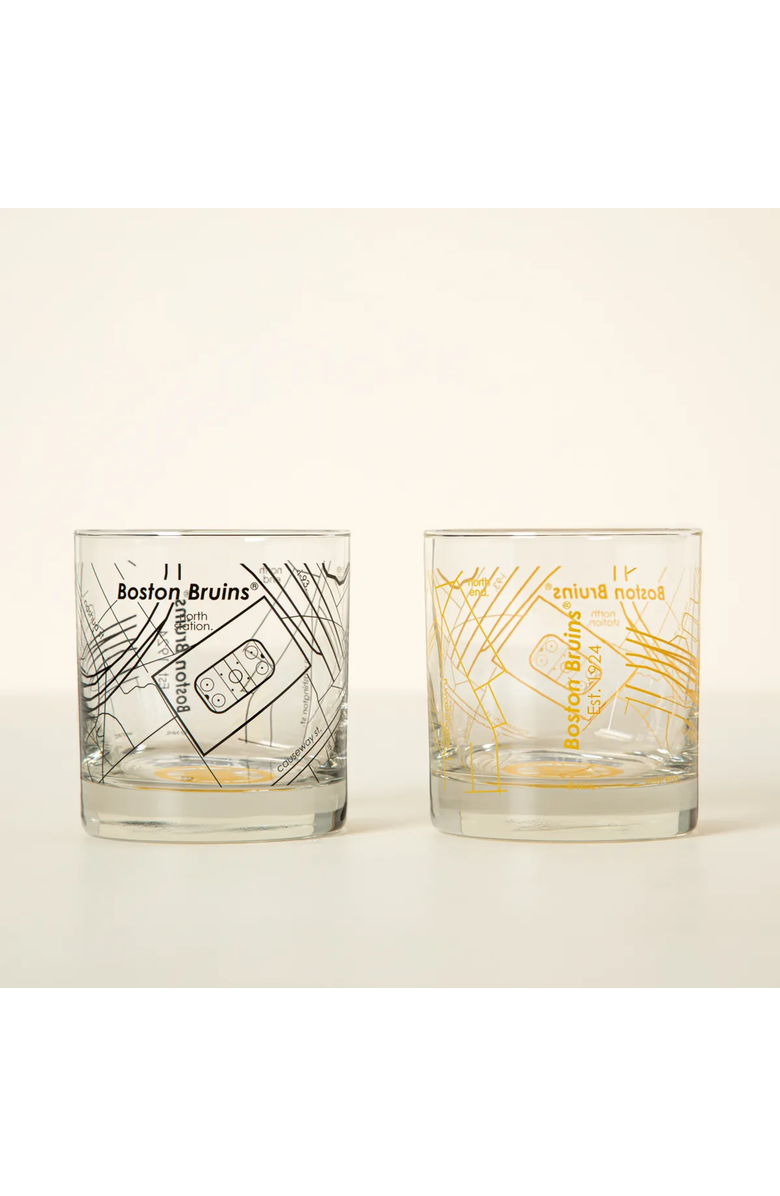 Uncommon Goods NHL Arena Map Glasses - Set of 2, Alternate, color, Boston Bruins