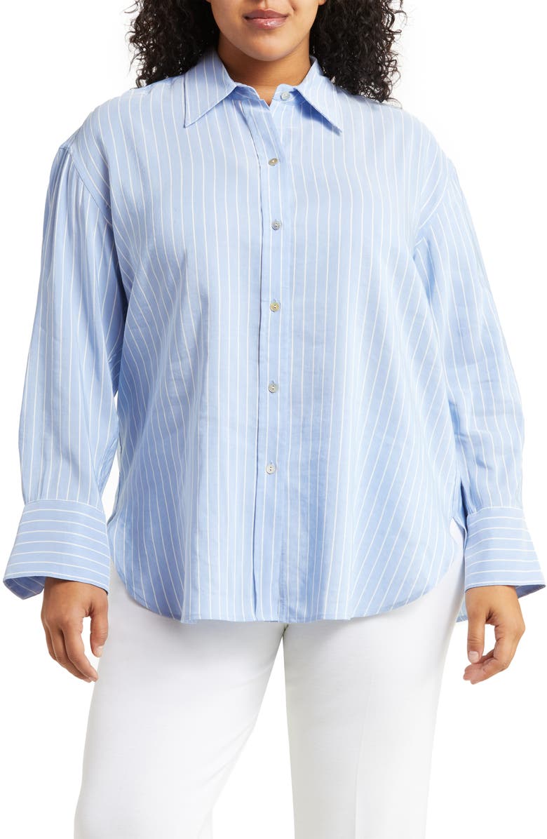 Vince Oversize Stripe Button-Up Shirt, Main, color,