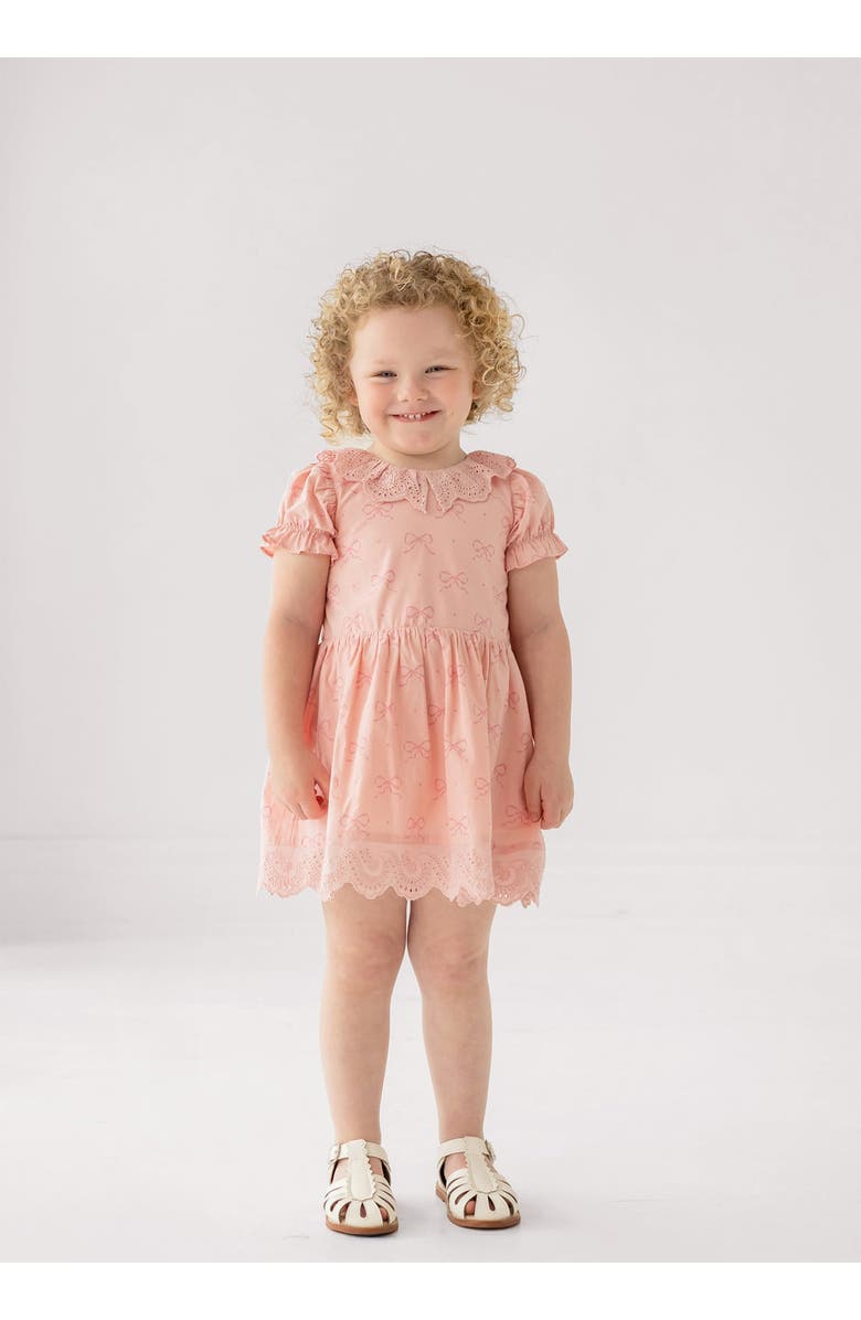 Mabel + Honey Lacy Bowkisses Short Sleeve Dress, Alternate, color, Pink