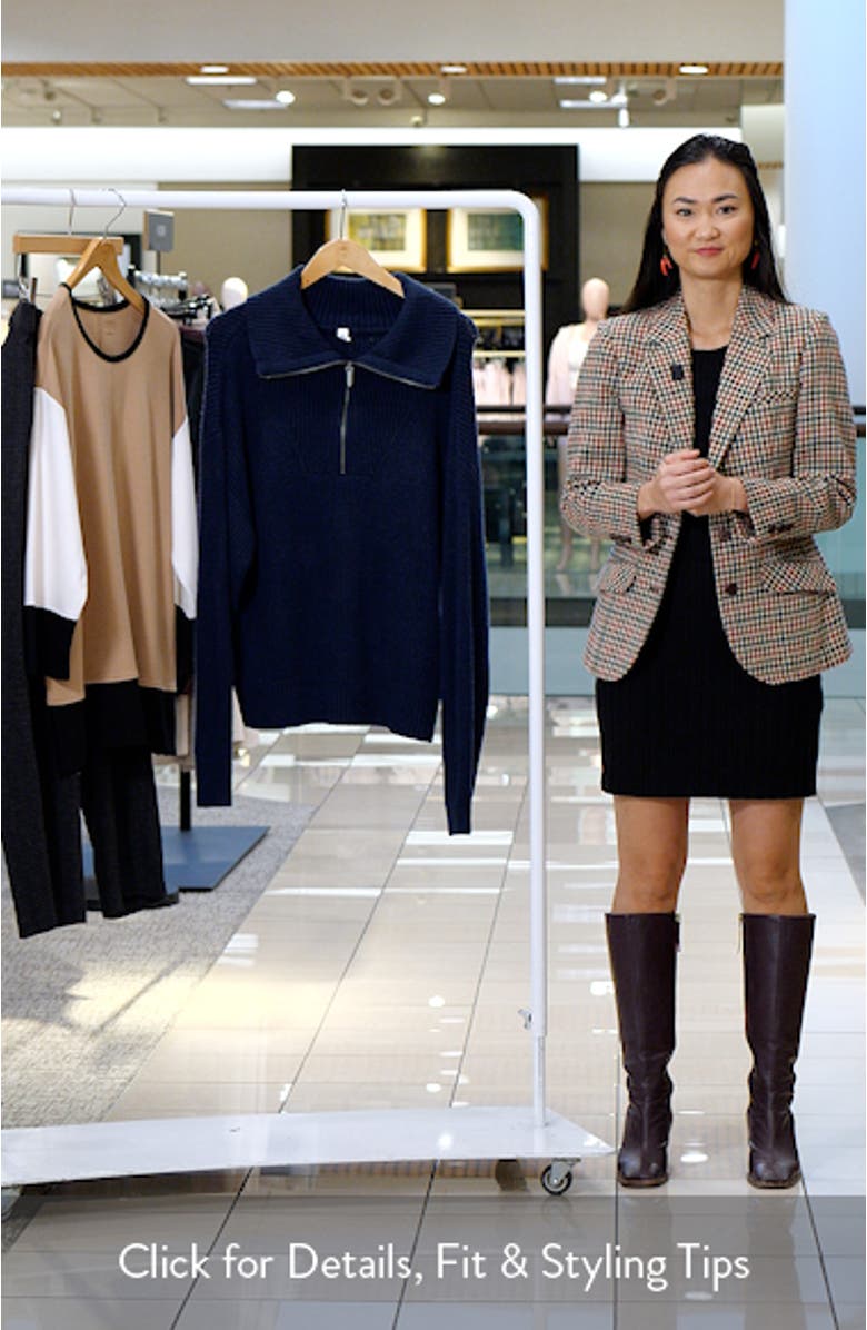 Cozy Quarter Zip Rib Pullover Sweater, sales video thumbnail