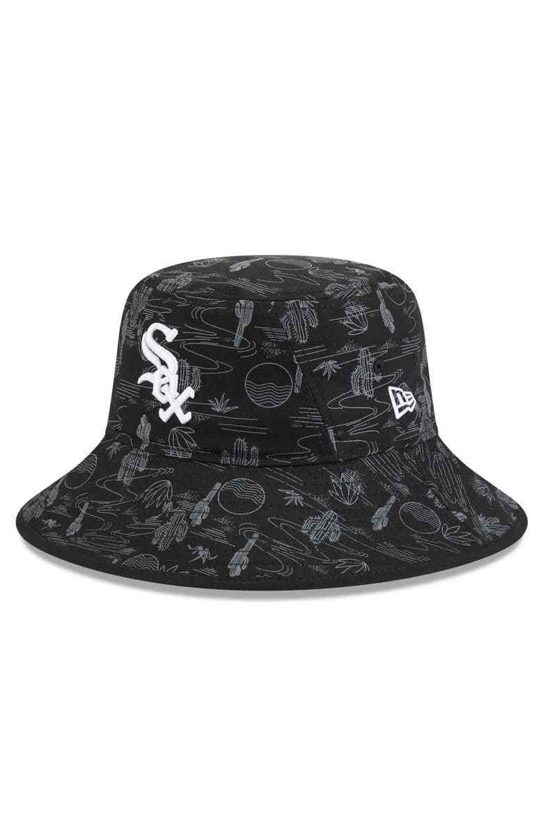 New Era Men's New Era Black Chicago White Sox 2025 Spring Training All Over Print Bucket Hat, Alternate, color,