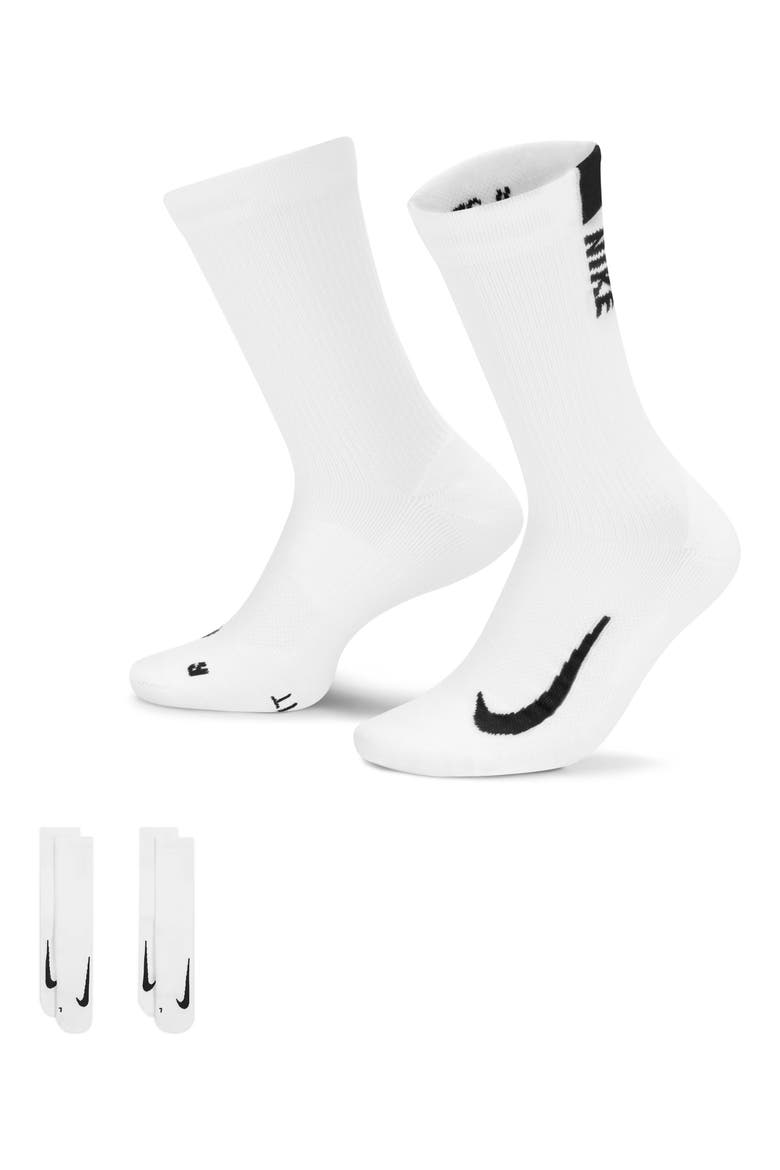 Multiplier 2-Pack Socks, Alternate, color, BLACK/ WHITE