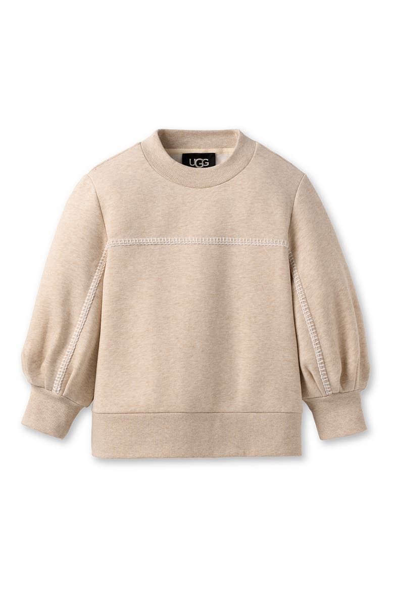 Classic Puff Sleeve Top, Alternate, color, SAND HEATHER