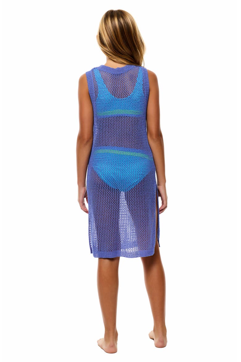 Kids' Sheer Open Stitch Cover-Up Dress, Alternate, color, BLUE