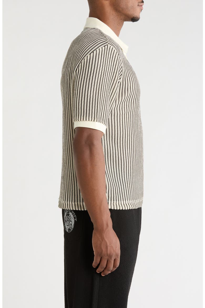 Stripe Knit Polo, Alternate, color, BONE
