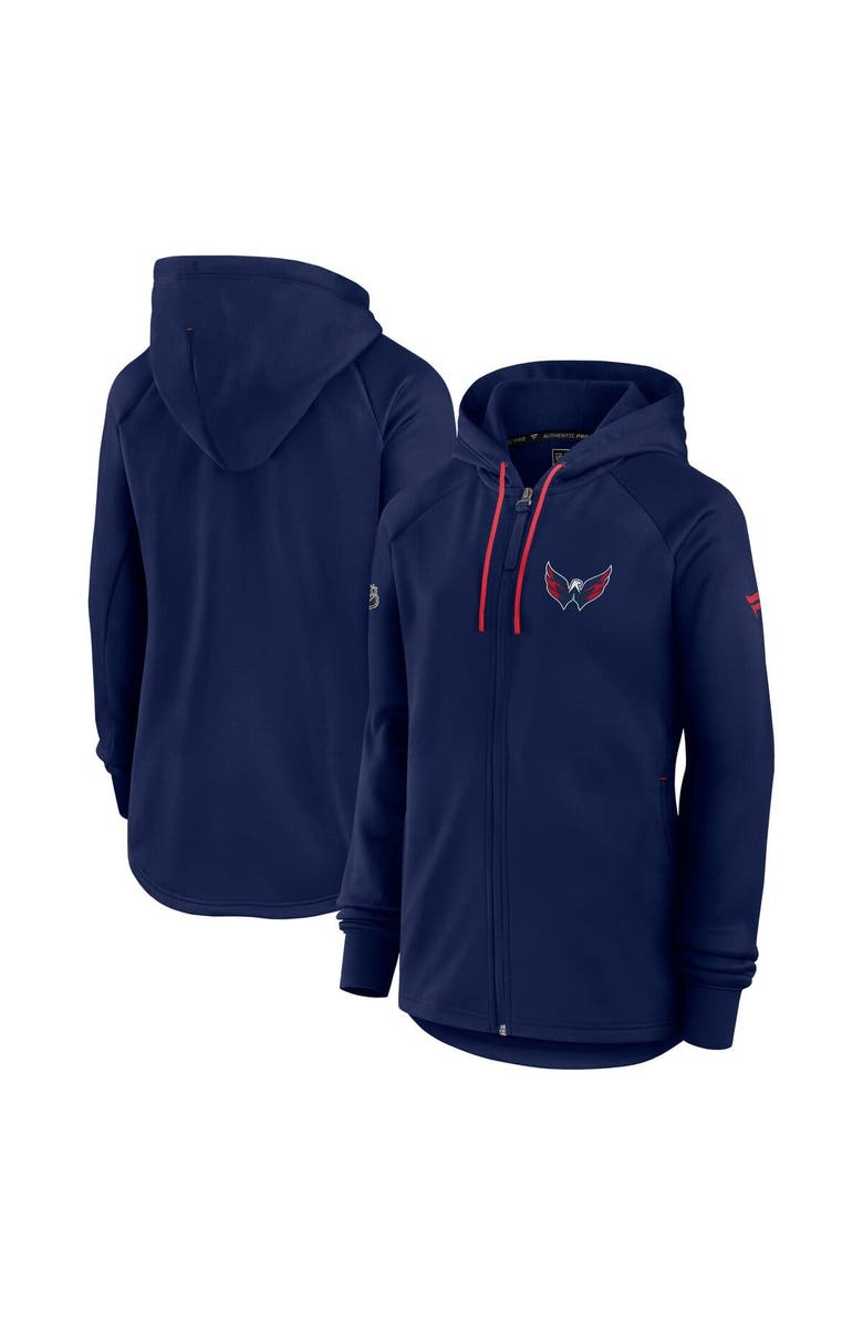 FANATICS Women's Fanatics  Navy Washington Capitals Authentic Pro Rink Fleece Full-Zip Jacket, Main, color, Navy