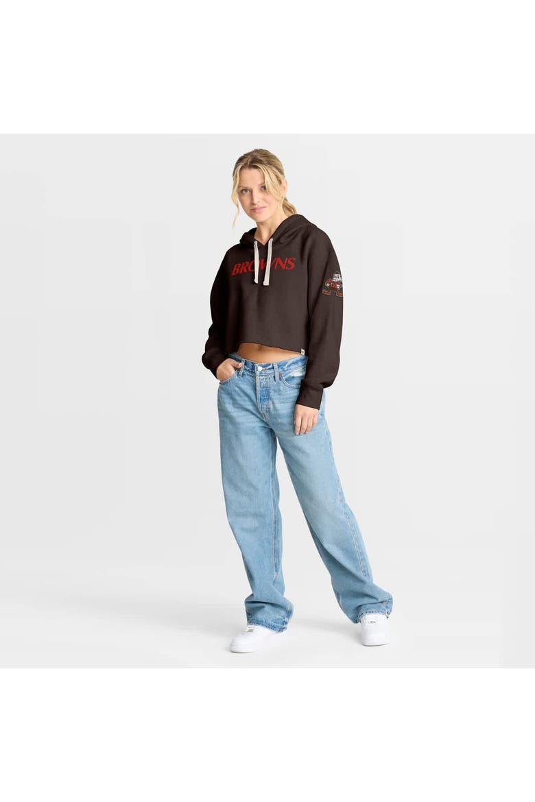 Women's Fanatics Brown Cleveland Browns Oversized Hometown Heritage Cropped Hoodie, Alternate, color, Brown
