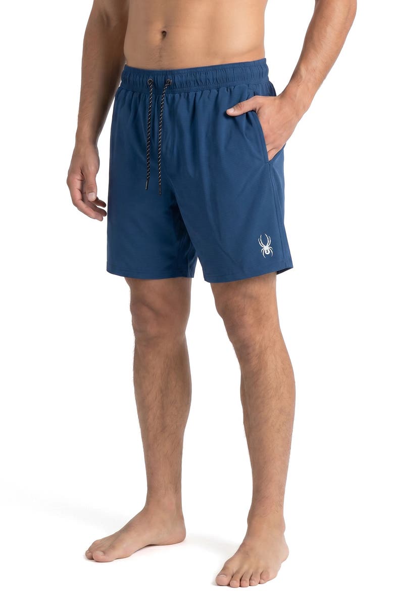 Spyder Ripstop Texture Volley Swim Shorts, Alternate, color, Abyss